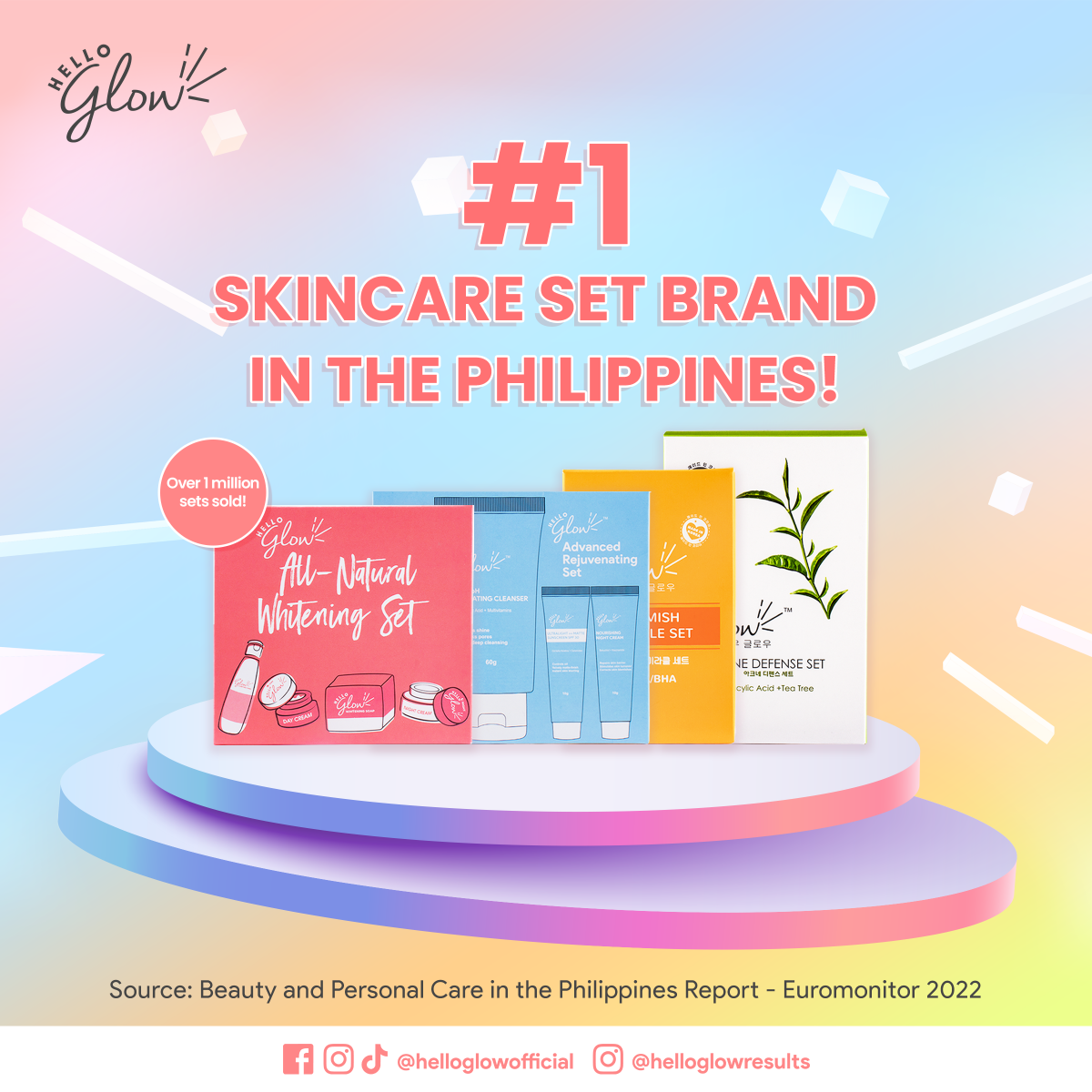 Hello Glow is the #1 skin care set brand in the Philippines